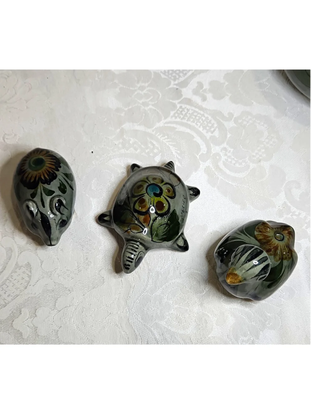 Vintage Tonalá Mexican Pottery Miniatures Set of 3 – Animals Figures Excellent